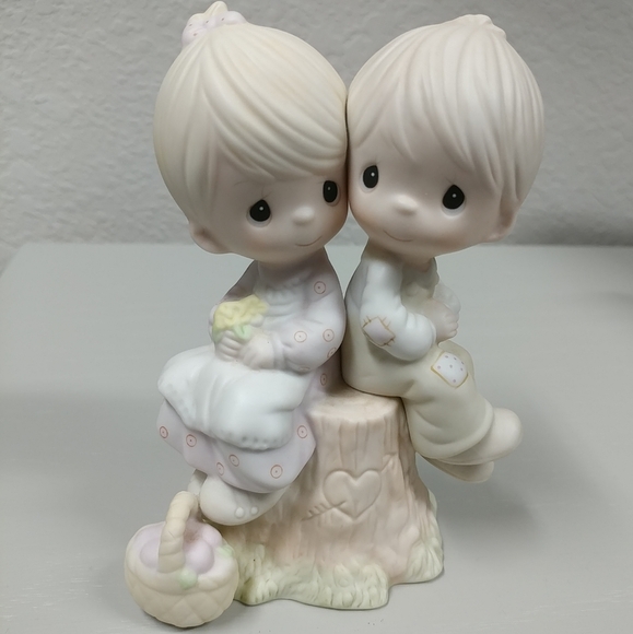 Precious Moments Love One Another Girl Boy Figurine 1978 Jonathan & David Enesco - Picture 14 of 14